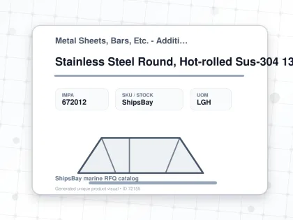 Stainless Steel Round, Hot-rolled Sus-304 13mm 6mtr - Metal Sheets, Bars, Etc. - Additional Items - IMPA 672012 - UOM LGH