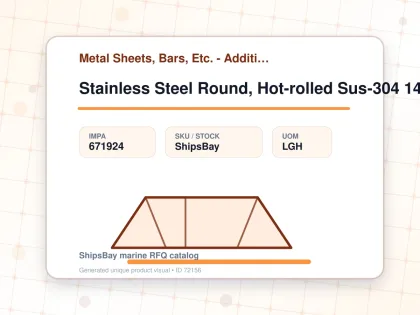 Stainless Steel Round, Hot-rolled Sus-304 14mm 3mtr - Metal Sheets, Bars, Etc. - Additional Items - IMPA 671924 - UOM LGH