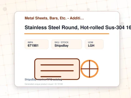 Stainless Steel Round, Hot-rolled Sus-304 16mm 12feet - Metal Sheets, Bars, Etc. - Additional Items - IMPA 671981 - UOM LGH