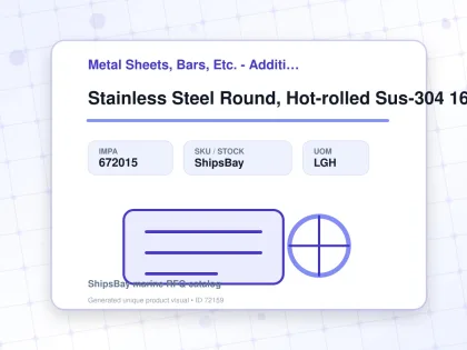 Stainless Steel Round, Hot-rolled Sus-304 16mm 6mtr - Metal Sheets, Bars, Etc. - Additional Items - IMPA 672015 - UOM LGH