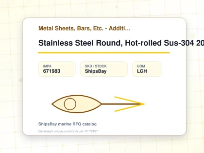 Stainless Steel Round, Hot-rolled Sus-304 20mm 12feet - Metal Sheets, Bars, Etc. - Additional Items - IMPA 671983 - UOM LGH