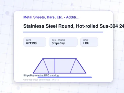 Stainless Steel Round, Hot-rolled Sus-304 24mm 3mtr - Metal Sheets, Bars, Etc. - Additional Items - IMPA 671930 - UOM LGH