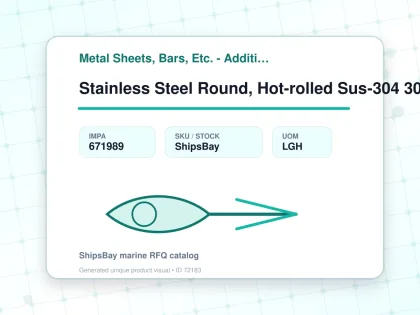 Stainless Steel Round, Hot-rolled Sus-304 30mm 12feet - Metal Sheets, Bars, Etc. - Additional Items - IMPA 671989 - UOM LGH