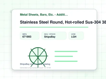 Stainless Steel Round, Hot-rolled Sus-304 38mm 12feet - Metal Sheets, Bars, Etc. - Additional Items - IMPA 671993 - UOM LGH