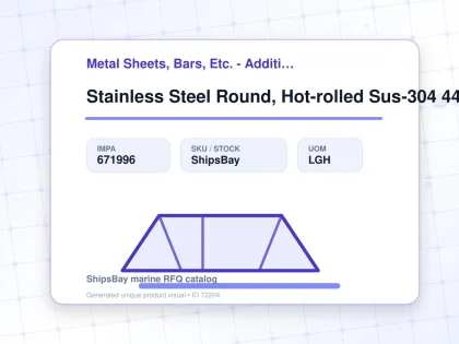 Stainless Steel Round, Hot-rolled Sus-304 44mm 12feet - Metal Sheets, Bars, Etc. - Additional Items - IMPA 671996 - UOM LGH