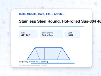 Stainless Steel Round, Hot-rolled Sus-304 46mm 3mtr - Metal Sheets, Bars, Etc. - Additional Items - IMPA 671942 - UOM LGH