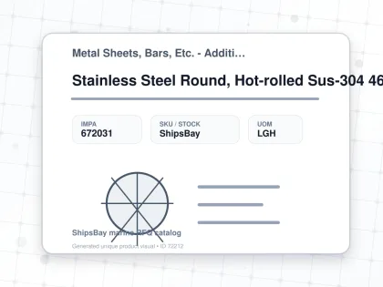 Stainless Steel Round, Hot-rolled Sus-304 46mm 6mtr - Metal Sheets, Bars, Etc. - Additional Items - IMPA 672031 - UOM LGH
