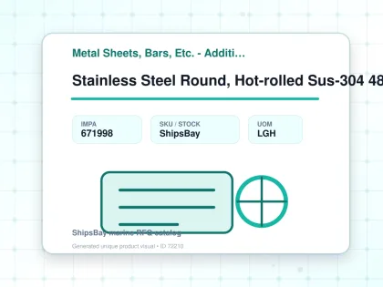 Stainless Steel Round, Hot-rolled Sus-304 48mm 12feet - Metal Sheets, Bars, Etc. - Additional Items - IMPA 671998 - UOM LGH