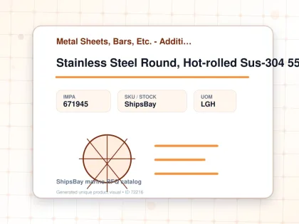 Stainless Steel Round, Hot-rolled Sus-304 55mm 3mtr - Metal Sheets, Bars, Etc. - Additional Items - IMPA 671945 - UOM LGH