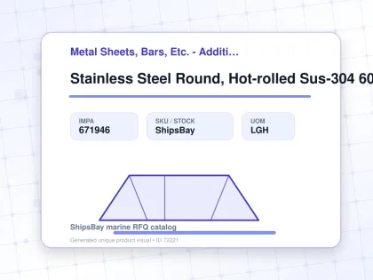 Stainless Steel Round, Hot-rolled Sus-304 60mm 3mtr - Metal Sheets, Bars, Etc. - Additional Items - IMPA 671946 - UOM LGH