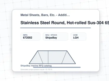 Stainless Steel Round, Hot-rolled Sus-304 65mm 12feet - Metal Sheets, Bars, Etc. - Additional Items - IMPA 672002 - UOM LGH