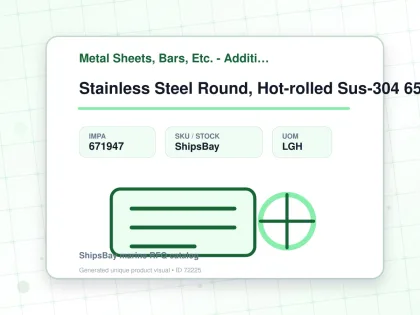 Stainless Steel Round, Hot-rolled Sus-304 65mm 3mtr - Metal Sheets, Bars, Etc. - Additional Items - IMPA 671947 - UOM LGH