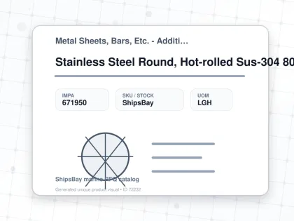 Stainless Steel Round, Hot-rolled Sus-304 80mm 3mtr - Metal Sheets, Bars, Etc. - Additional Items - IMPA 671950 - UOM LGH