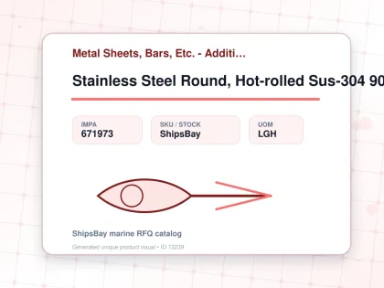 Stainless Steel Round, Hot-rolled Sus-304 90mm 3mtr - Metal Sheets, Bars, Etc. - Additional Items - IMPA 671973 - UOM LGH
