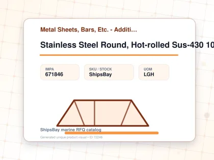 Stainless Steel Round, Hot-rolled Sus-430 100mm 12ft - Metal Sheets, Bars, Etc. - Additional Items - IMPA 671846 - UOM LGH