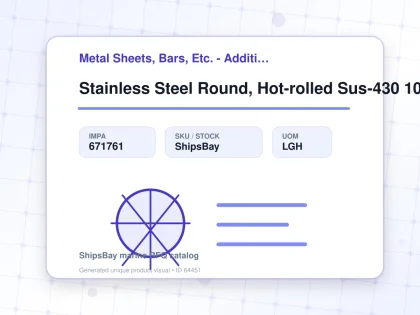 Stainless Steel Round, Hot-rolled Sus-430 10mm 3mtr - Metal Sheets, Bars, Etc. - Additional Items - IMPA 671761 - UOM LGH