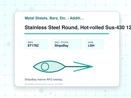 Stainless Steel Round, Hot-rolled Sus-430 12mm 3mtr - Metal Sheets, Bars, Etc. - Additional Items - IMPA 671762 - UOM LGH