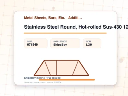 Stainless Steel Round, Hot-rolled Sus-430 12mm 6mtr - Metal Sheets, Bars, Etc. - Additional Items - IMPA 671849 - UOM LGH