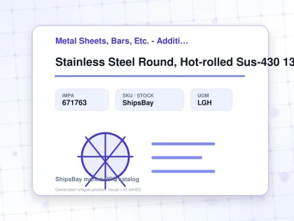 Stainless Steel Round, Hot-rolled Sus-430 13mm 3mtr - Metal Sheets, Bars, Etc. - Additional Items - IMPA 671763 - UOM LGH