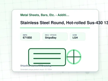 Stainless Steel Round, Hot-rolled Sus-430 13mm 6mtr - Metal Sheets, Bars, Etc. - Additional Items - IMPA 671850 - UOM LGH