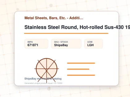 Stainless Steel Round, Hot-rolled Sus-430 19mm 6mtr - Metal Sheets, Bars, Etc. - Additional Items - IMPA 671871 - UOM LGH