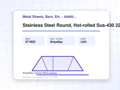 Stainless Steel Round, Hot-rolled Sus-430 22mm 12feet - Metal Sheets, Bars, Etc. - Additional Items - IMPA 671822 - UOM LGH