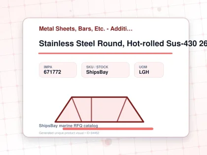 Stainless Steel Round, Hot-rolled Sus-430 26mm 3mtr - Metal Sheets, Bars, Etc. - Additional Items - IMPA 671772 - UOM LGH