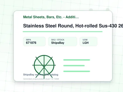 Stainless Steel Round, Hot-rolled Sus-430 26mm 6mtr - Metal Sheets, Bars, Etc. - Additional Items - IMPA 671876 - UOM LGH