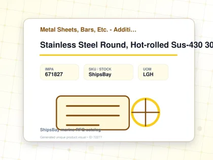 Stainless Steel Round, Hot-rolled Sus-430 30mm 12feet - Metal Sheets, Bars, Etc. - Additional Items - IMPA 671827 - UOM LGH