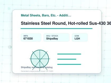 Stainless Steel Round, Hot-rolled Sus-430 36mm 12feet - Metal Sheets, Bars, Etc. - Additional Items - IMPA 671830 - UOM LGH