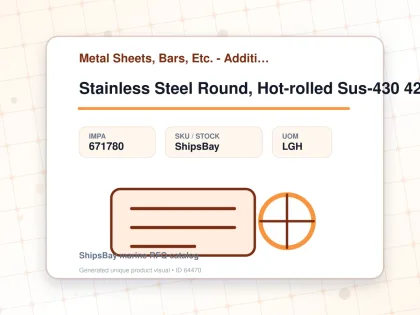 Stainless Steel Round, Hot-rolled Sus-430 42mm 3mtr - Metal Sheets, Bars, Etc. - Additional Items - IMPA 671780 - UOM LGH