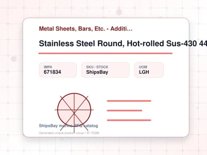 Stainless Steel Round, Hot-rolled Sus-430 44mm 12feet - Metal Sheets, Bars, Etc. - Additional Items - IMPA 671834 - UOM LGH