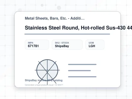 Stainless Steel Round, Hot-rolled Sus-430 44mm 3mtr - Metal Sheets, Bars, Etc. - Additional Items - IMPA 671781 - UOM LGH