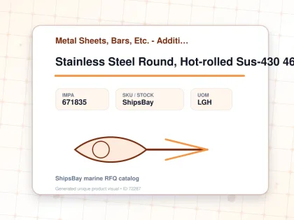Stainless Steel Round, Hot-rolled Sus-430 46mm 12feet - Metal Sheets, Bars, Etc. - Additional Items - IMPA 671835 - UOM LGH