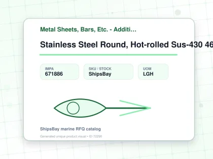 Stainless Steel Round, Hot-rolled Sus-430 46mm 6mtr - Metal Sheets, Bars, Etc. - Additional Items - IMPA 671886 - UOM LGH