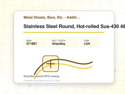 Stainless Steel Round, Hot-rolled Sus-430 48mm 6mtr - Metal Sheets, Bars, Etc. - Additional Items - IMPA 671887 - UOM LGH