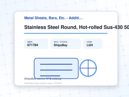 Stainless Steel Round, Hot-rolled Sus-430 50mm 3mtr - Metal Sheets, Bars, Etc. - Additional Items - IMPA 671784 - UOM LGH