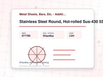 Stainless Steel Round, Hot-rolled Sus-430 55mm 3mtr - Metal Sheets, Bars, Etc. - Additional Items - IMPA 671785 - UOM LGH