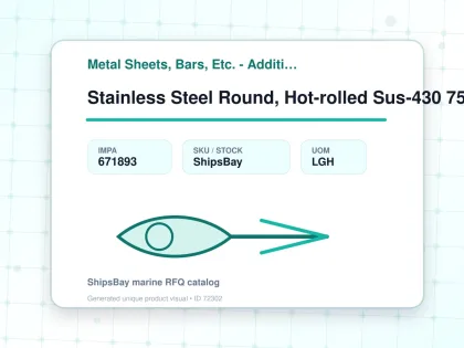 Stainless Steel Round, Hot-rolled Sus-430 75mm 6mtr - Metal Sheets, Bars, Etc. - Additional Items - IMPA 671893 - UOM LGH
