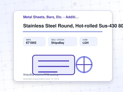 Stainless Steel Round, Hot-rolled Sus-430 80mm 12feet - Metal Sheets, Bars, Etc. - Additional Items - IMPA 671843 - UOM LGH
