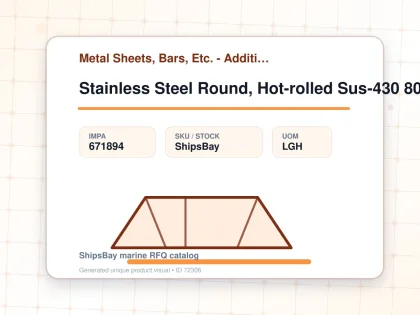 Stainless Steel Round, Hot-rolled Sus-430 80mm 6mtr - Metal Sheets, Bars, Etc. - Additional Items - IMPA 671894 - UOM LGH