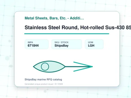 Stainless Steel Round, Hot-rolled Sus-430 85mm 12feet - Metal Sheets, Bars, Etc. - Additional Items - IMPA 671844 - UOM LGH