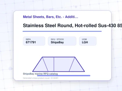 Stainless Steel Round, Hot-rolled Sus-430 85mm 3mtr - Metal Sheets, Bars, Etc. - Additional Items - IMPA 671791 - UOM LGH