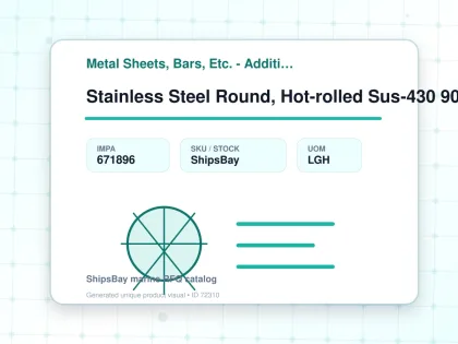Stainless Steel Round, Hot-rolled Sus-430 90mm 6mtr - Metal Sheets, Bars, Etc. - Additional Items - IMPA 671896 - UOM LGH