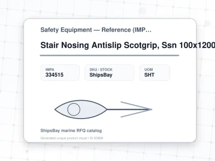 Stair Nosing Antislip Scotgrip, Ssn 100x1200mm Safeyellow Fine - Safety Equipment — Reference (IMPA) - IMPA 334515 - UOM SHT