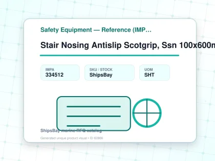 Stair Nosing Antislip Scotgrip, Ssn 100x600mm Safe Yellow Fine - Safety Equipment — Reference (IMPA) - IMPA 334512 - UOM SHT