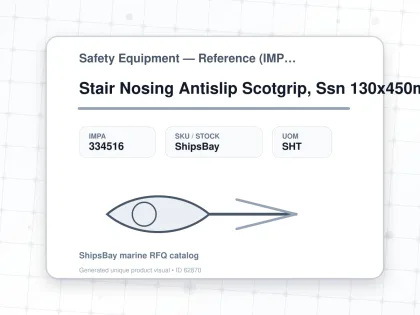 Stair Nosing Antislip Scotgrip, Ssn 130x450mm Safe Yellow Fine - Safety Equipment — Reference (IMPA) - IMPA 334516 - UOM SHT