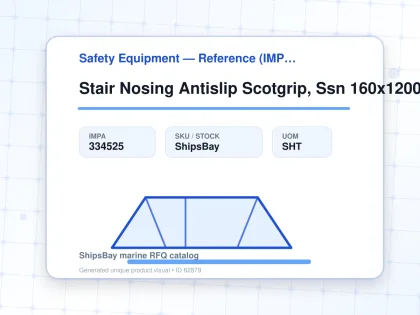 Stair Nosing Antislip Scotgrip, Ssn 160x1200mm Safeyellow Fine - Safety Equipment — Reference (IMPA) - IMPA 334525 - UOM SHT