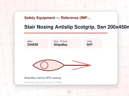 Stair Nosing Antislip Scotgrip, Ssn 200x450mm Safe Yellow Fine - Safety Equipment — Reference (IMPA) - IMPA 334526 - UOM SHT