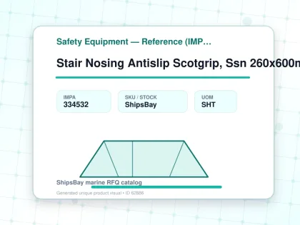 Stair Nosing Antislip Scotgrip, Ssn 260x600mm Safe Yellow Fine - Safety Equipment — Reference (IMPA) - IMPA 334532 - UOM SHT